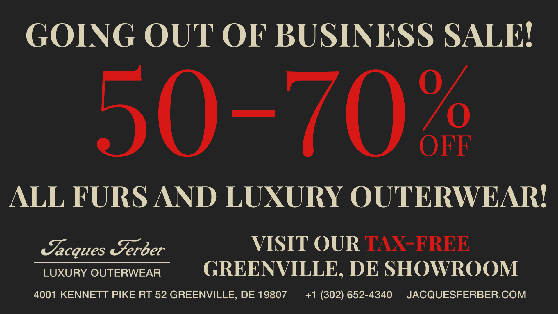 Going Out of Business Sale