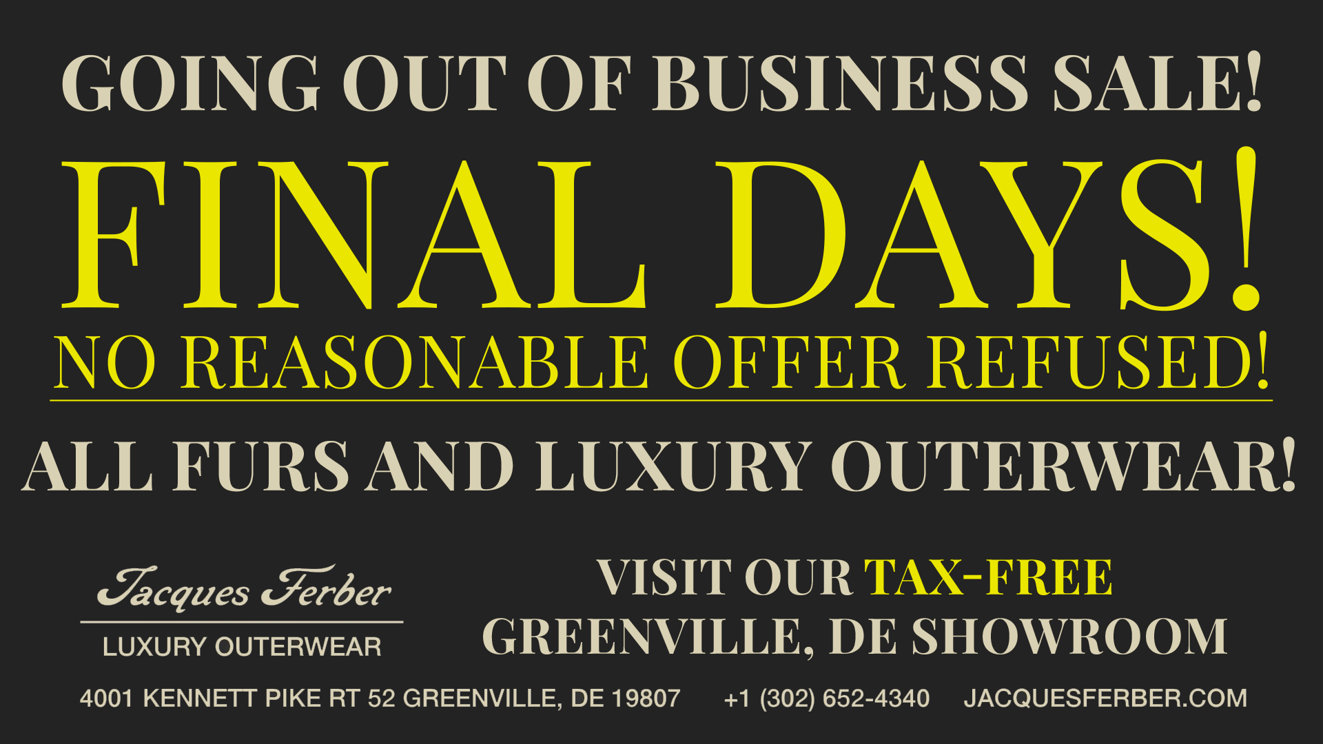 Going Out of Business Sale